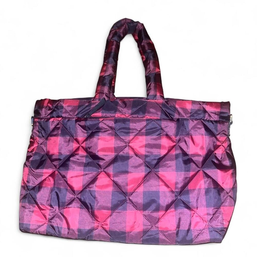 Tommy Bahama Woman's Red and Black Flannel Buffalo Plaid Tote Shoulder Bag